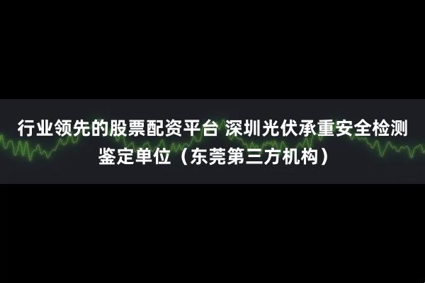 行业领先的股票配资平台 深圳光伏承重安全检测鉴定单位（东莞第三方机构）